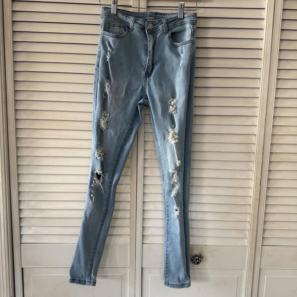 Women's H&Y Fashion Jeans Size M Blue Distressed